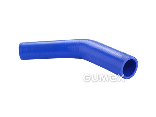 Silikónové uhlové redukované koleno RADIASIL N 45°, 32-38mm, dĺžka ramien 150mm, 5,6bar, silikón, -50°C/+175°C, modrá